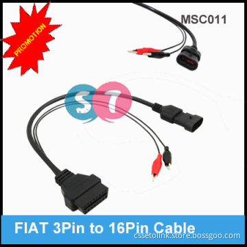 Fiat, Lancia or Alfa Romeo 3Pin male to 16 Pin OBD2 female Diagnostic Cable